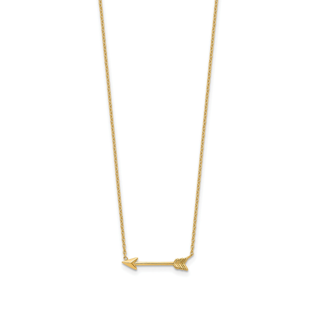 Arrow Necklace in 14K Yellow Gold front view
