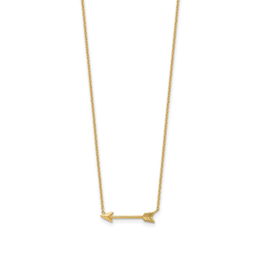 Arrow Necklace in 14K Yellow Gold front view