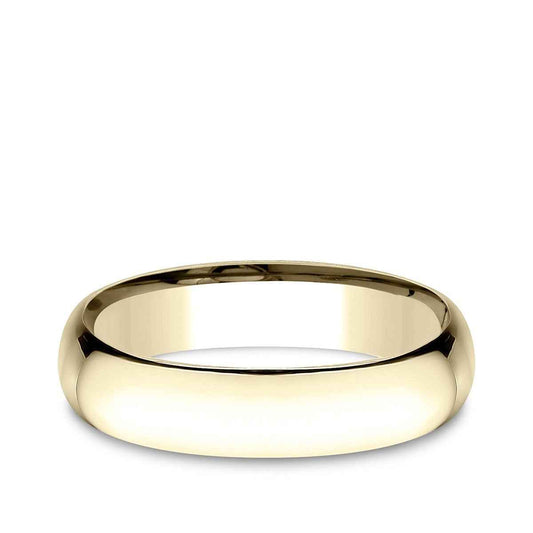 Benchmark Men's 5mm Low Dome Comfort Fit Polished Wedding Ring in 14K Yellow Gold