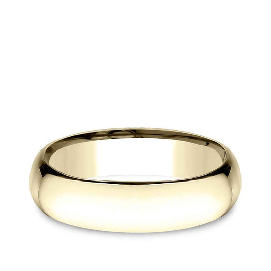 Benchmark Men's 6mm Low Dome Comfort Fit Polished Wedding Ring in 14K Yellow Gold