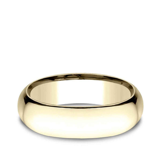 Benchmark Men's 7mm Low Dome Comfort Fit Polished Wedding Ring in 14K Yellow Gold