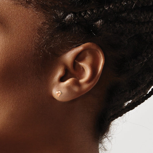 Heart Earrings in 14K Pink Gold front view