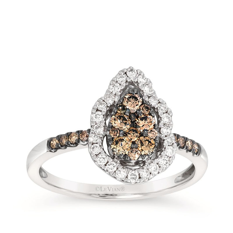 Le Vian 1/2 ct. tw. Chocolate & Nude Diamond Cluster Halo Ring in 14K Vanilla Gold