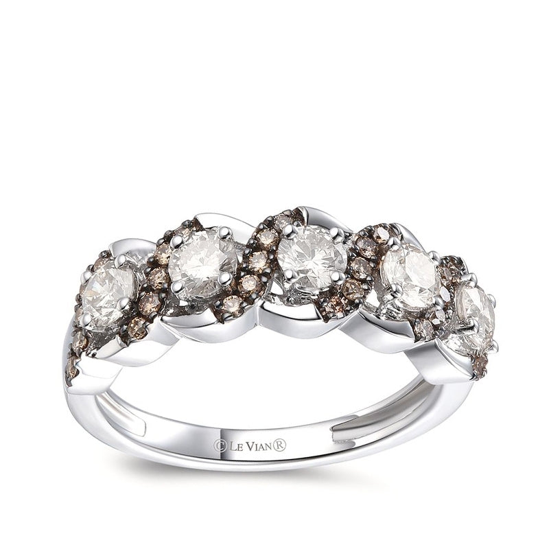 Le Vian 9/10 ct. tw. 5-Stone Nude & Chocolate Diamond Ring in 14K Vanilla Gold