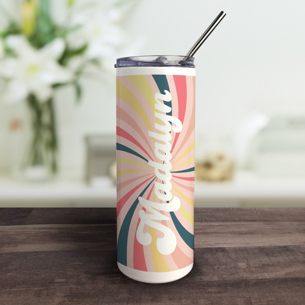 Personalized Tumbler with Straw