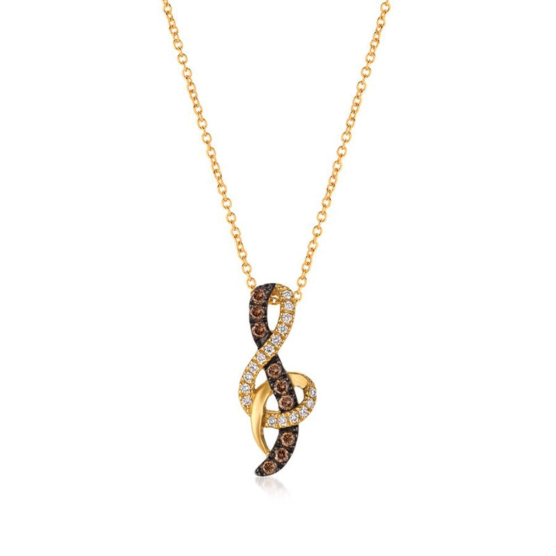 Le Vian Chocolatier 1/3 ct. tw. Chocolate & Vanilla Diamond Twist Pendant in 14K Honey Gold