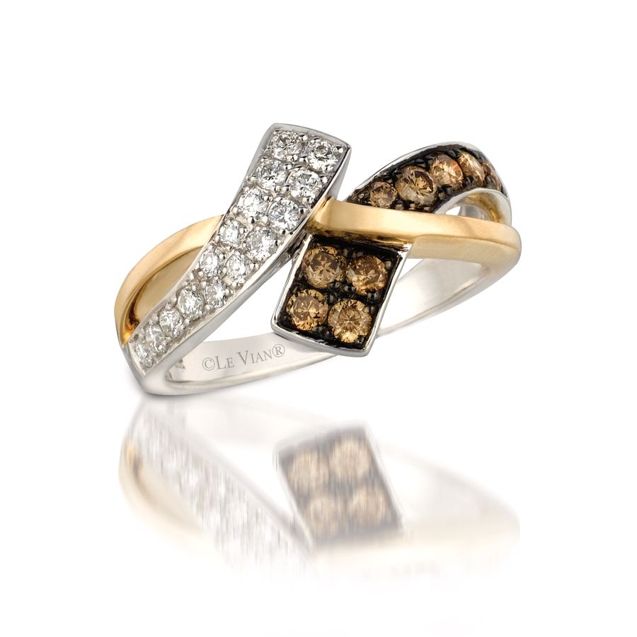 Le Vian Chocolatier 1/2 ct. tw. Chocolate & Vanilla Diamond Bypass Ring in 14K Honey & Vanilla Gold