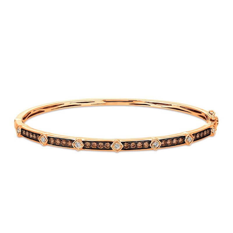 Le Vian Chocolatier 7/8 ct. tw. Vanilla & Chocolate Diamond Bangle Bracelet in 14K Strawberry Gold