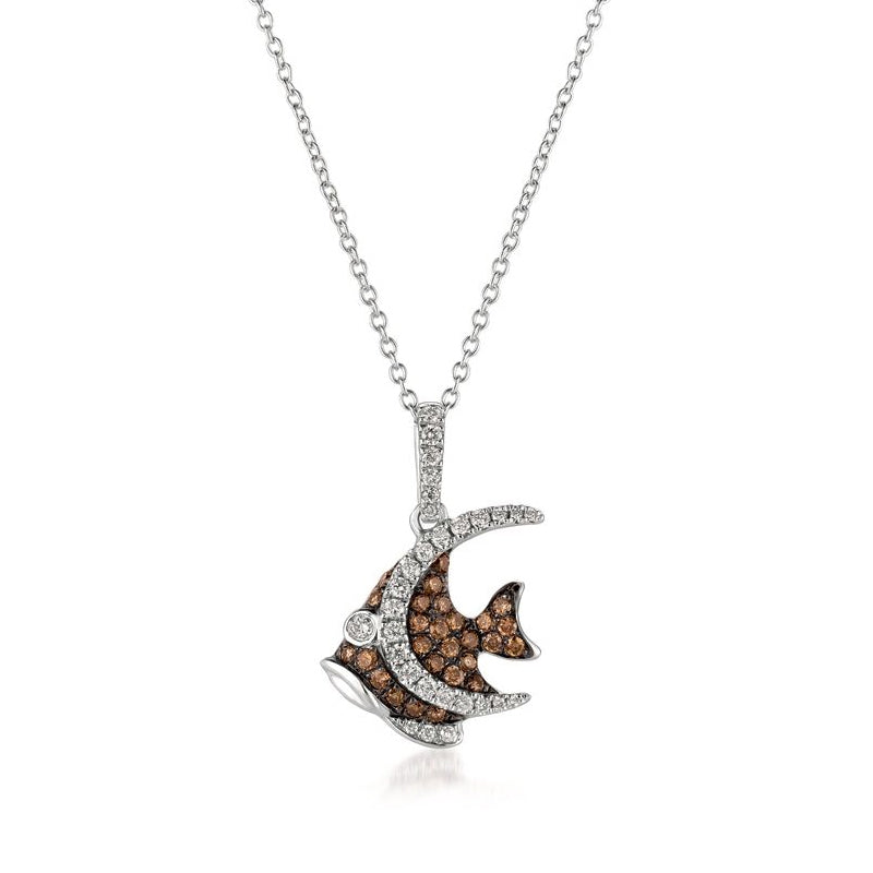 Le Vian Chocolatier 1/4 ct. tw. Chocolate & Vanilla Diamond Fish Pendant in 14K Vanilla Gold