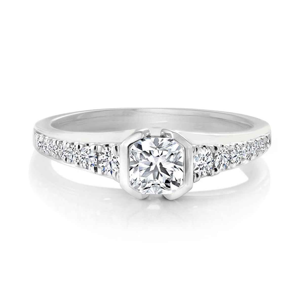 Canadian Rocks 1 ct. tw. Ideal Square Diamond Engagement Ring in 14K White Gold