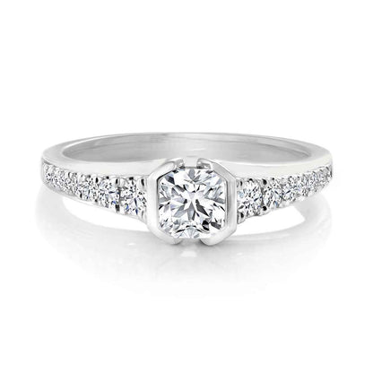 Canadian Rocks 1 ct. tw. Ideal Square Diamond Engagement Ring in 14K White Gold