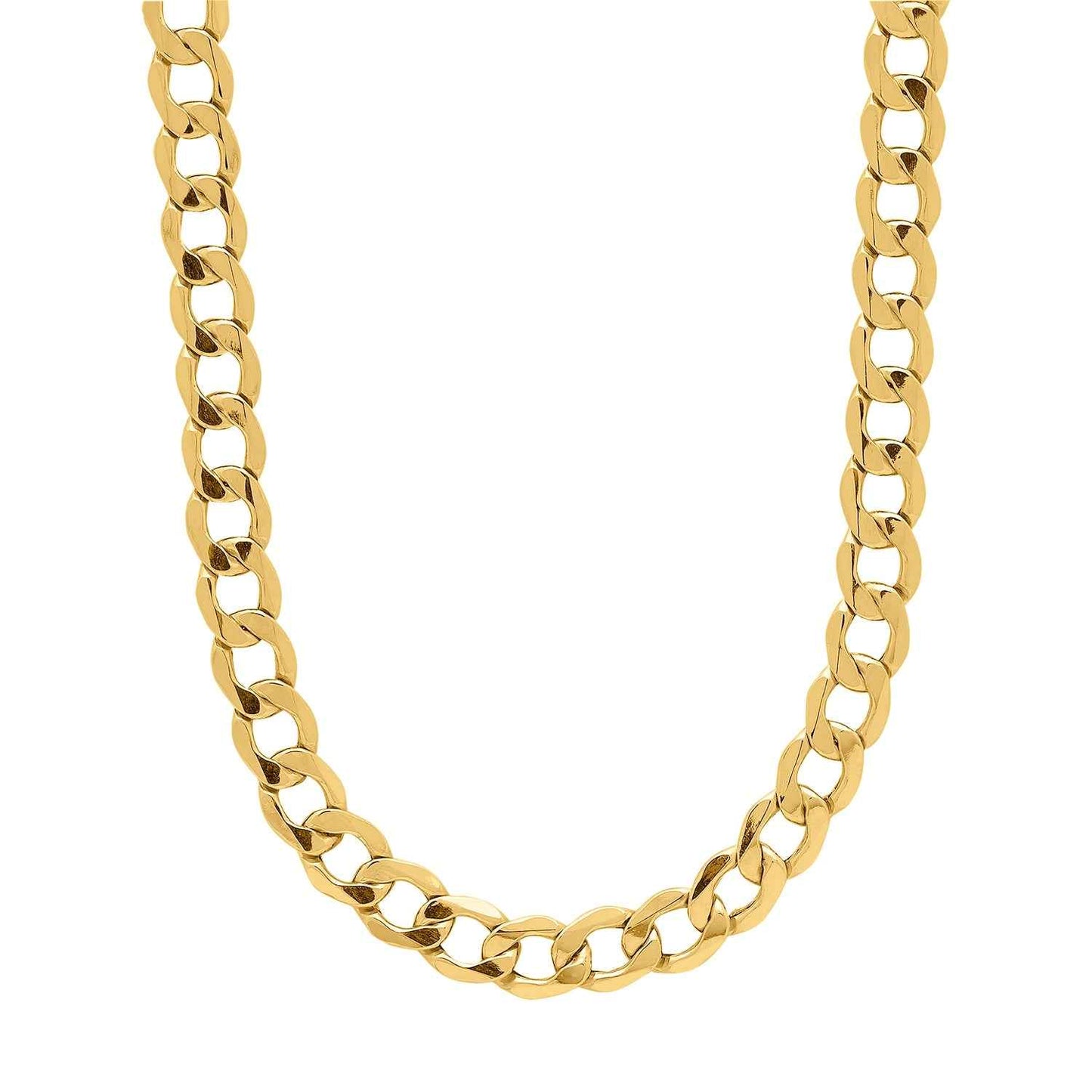 7mm 22-inch Light Curb Chain Necklace in 10K Yellow Gold
