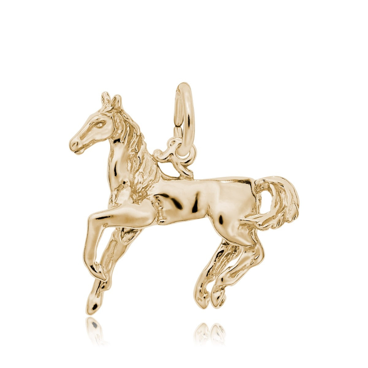 Galloping Horse Charm in 14K Yellow Gold