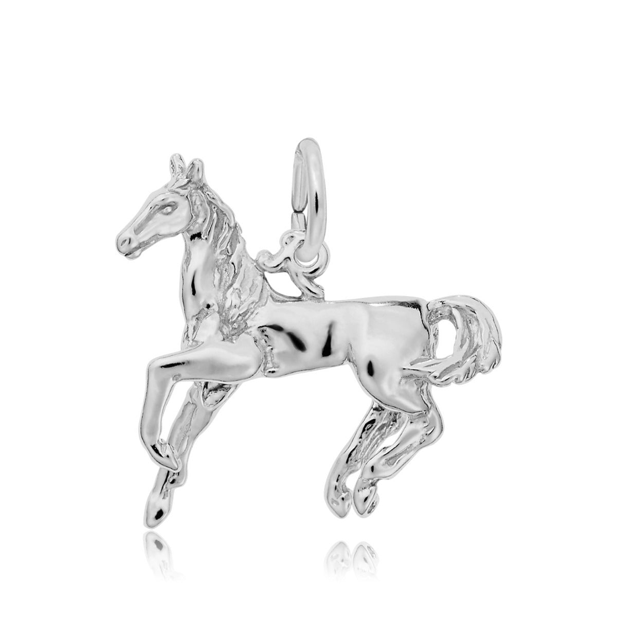 Galloping Horse Charm in Sterling Silver