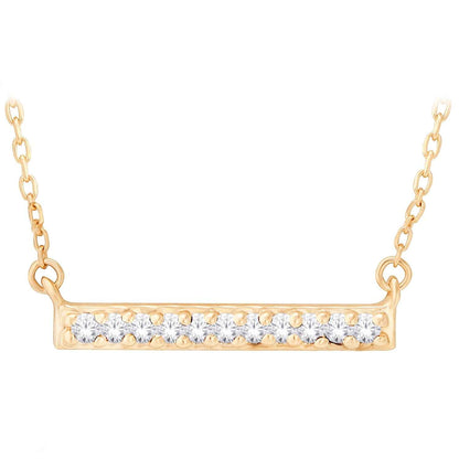 .04 ct. tw. Diamond Pave Bar Fashion Necklace in 10K Yellow Gold