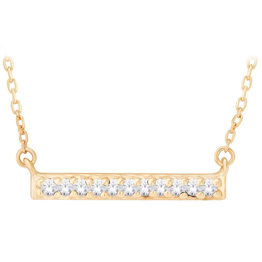 .04 ct. tw. Diamond Pave Bar Fashion Necklace in 10K Yellow Gold
