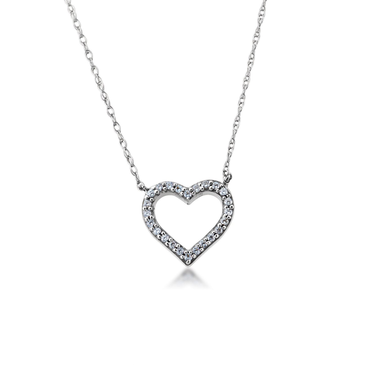 1/10 ct. tw Heart Pendant in 10K White Gold