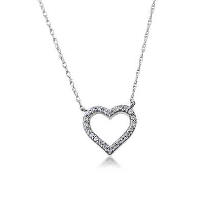 1/10 ct. tw Heart Pendant in 10K White Gold