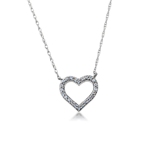 1/10 ct. tw Heart Pendant in 10K White Gold