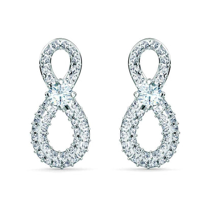 Swarovski Infinity Crystal Mini Earrings in Silver Rhodium Plating