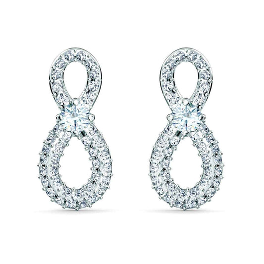 Swarovski Infinity Crystal Mini Earrings in Silver Rhodium Plating