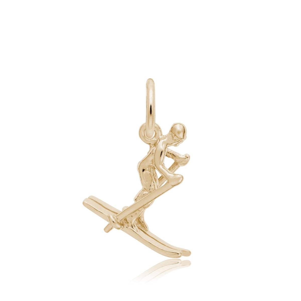 Skier Charm in 14K Yellow Gold
