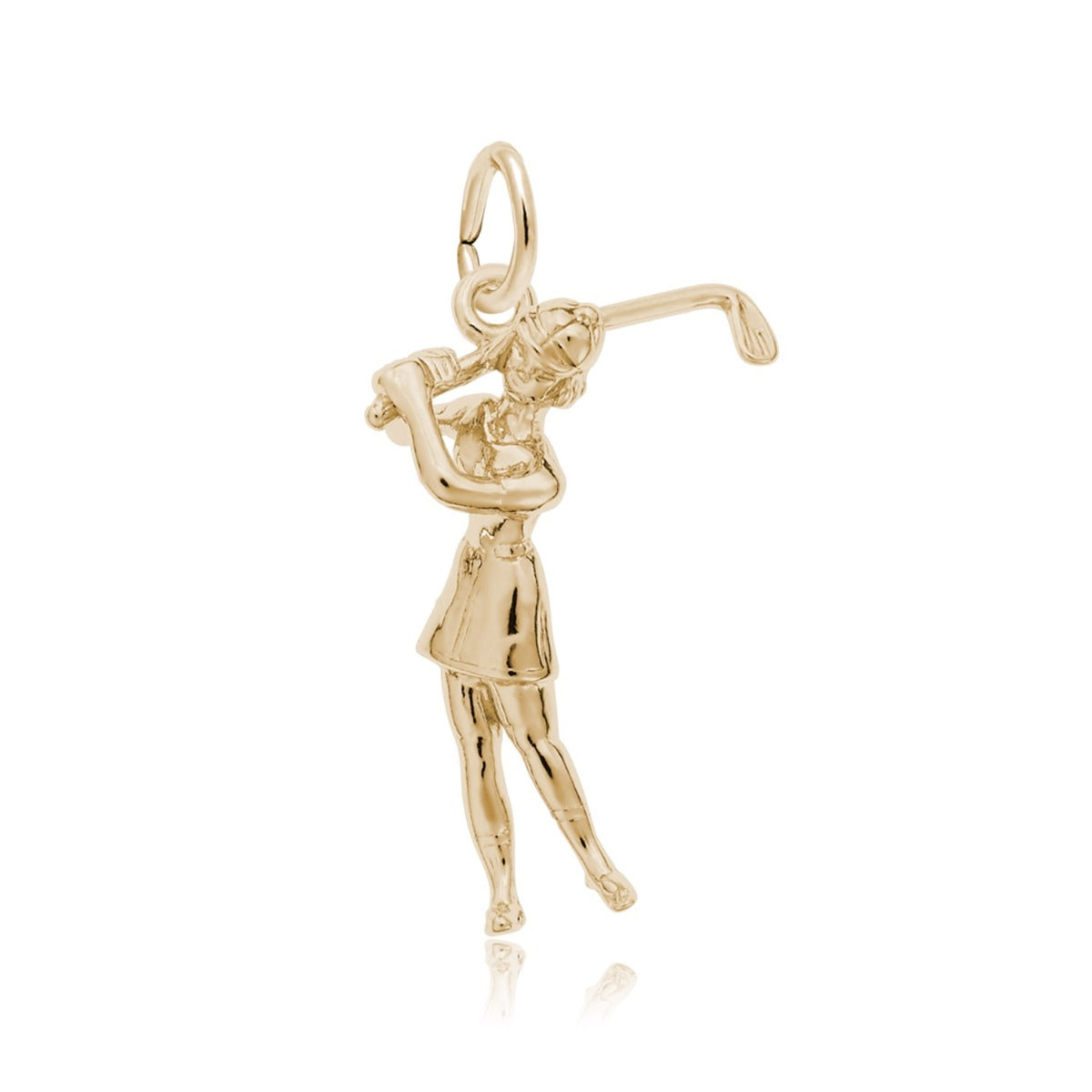 Golfer Charm in 14K Yellow Gold