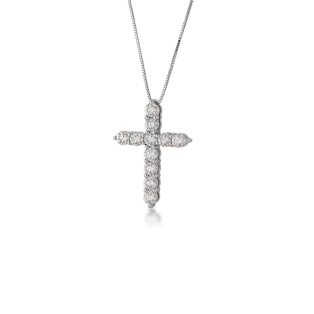 1-1/2 ct. tw. Diamond Cross Pendant in 14K White Gold