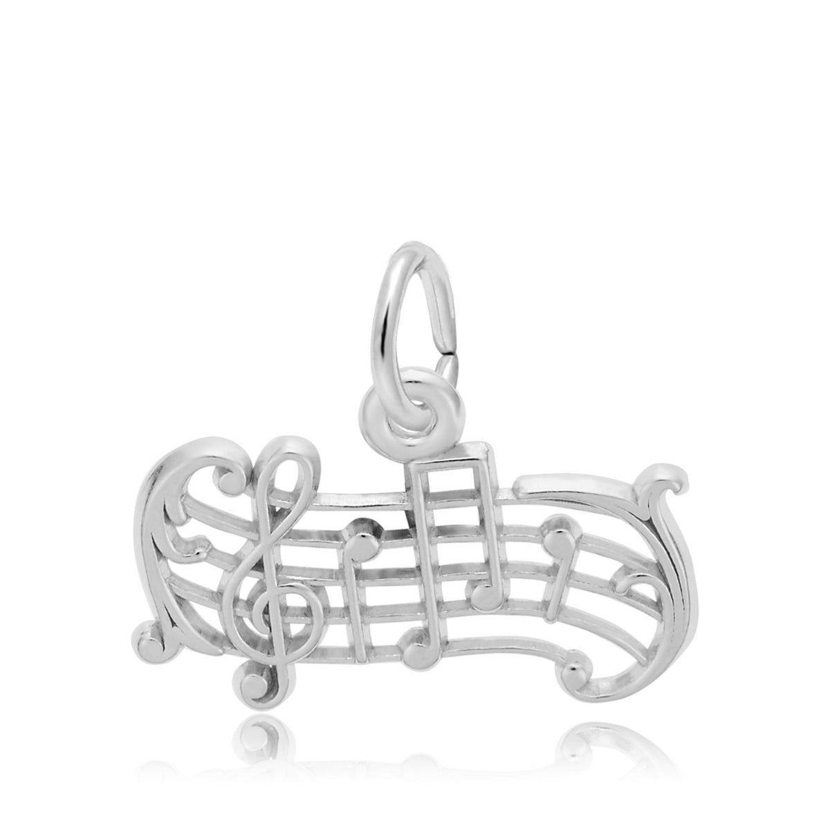 Music Staff Charm in Sterling Silver