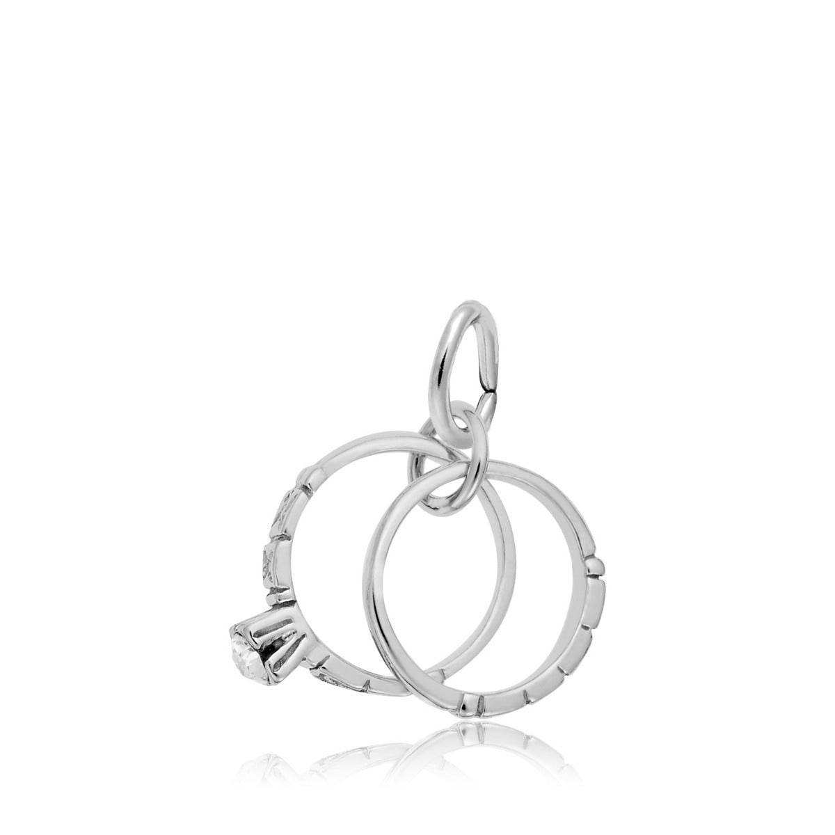 Wedding Rings Charm in Sterling Silver