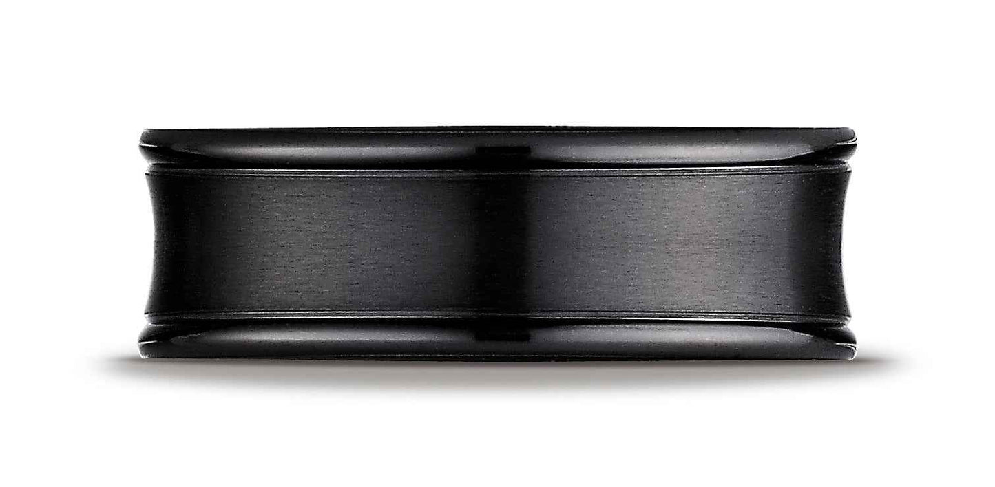 BENCHMARK Mens 7.5MM Black Titanium Wedding Band (2)