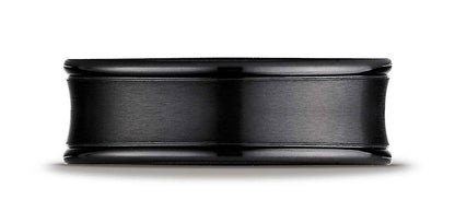 BENCHMARK Mens 7.5MM Black Titanium Wedding Band (2)
