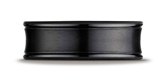 BENCHMARK Mens 7.5MM Black Titanium Wedding Band (2)