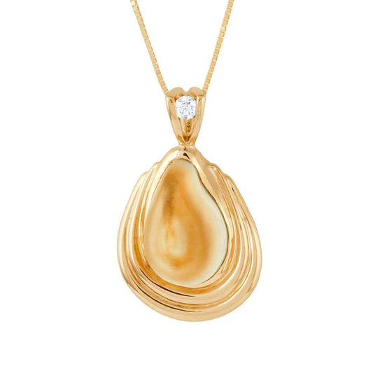Ladies' Elk Ivory 1/10 ct. tw. Diamond Bale Accented Necklace in 10K Yellow Gold - I20081D Aspen