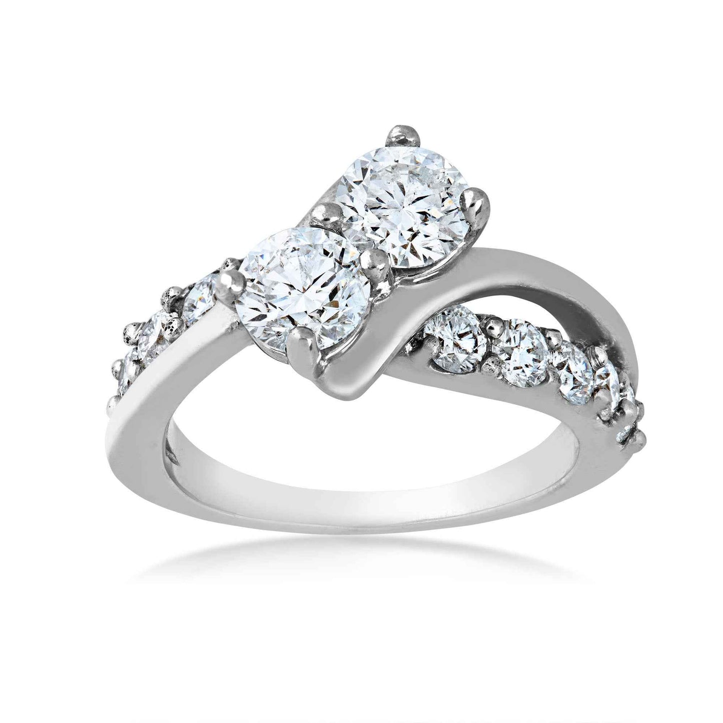 2BeLoved 2-1/2 ct. tw 2 Stone Diamond Anniversary Ring in 14K White Gold