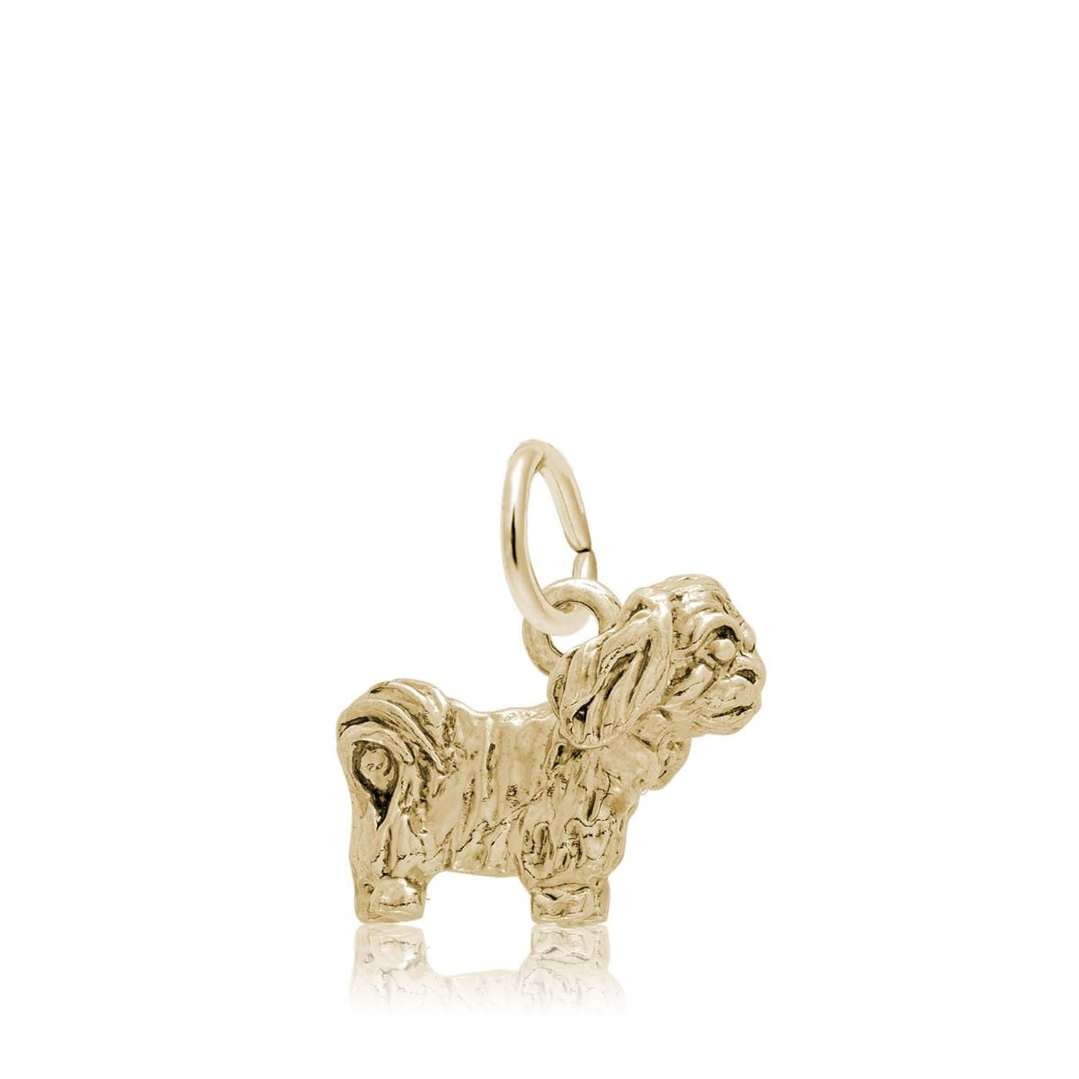 Pekingese Dog Charm in 14K Yellow Gold