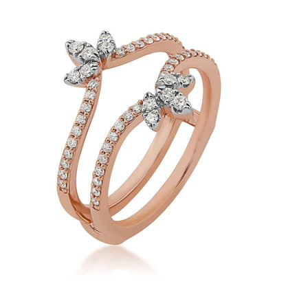 1/3 ct. tw. Insert Ring in 14K Pink Gold front view