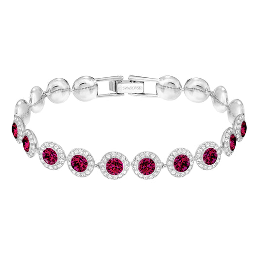 Swarovski Angelic Collection Red and White Crystal Bracelet in Rhodium Plating