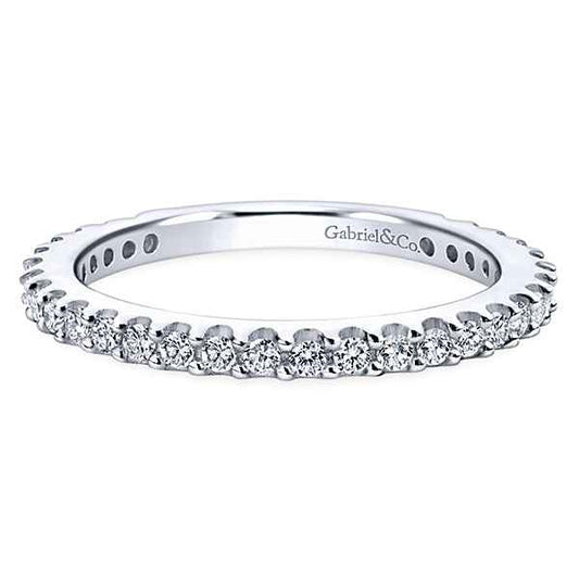 Gabriel & Co. .41 ct. tw. Round Diamond Wedding Band in 14K White Gold