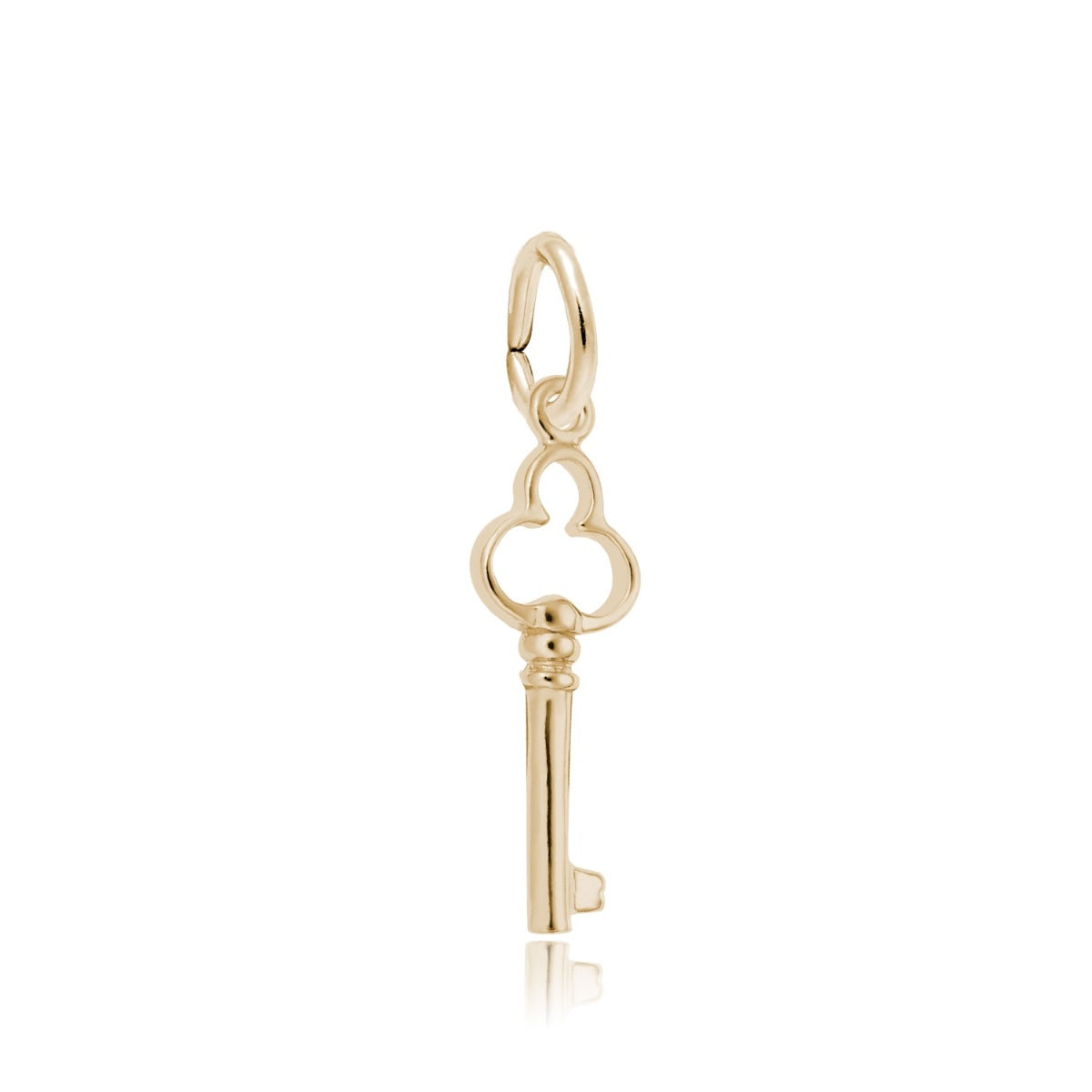 Trefoil Key Charm in 14K Yellow Gold
