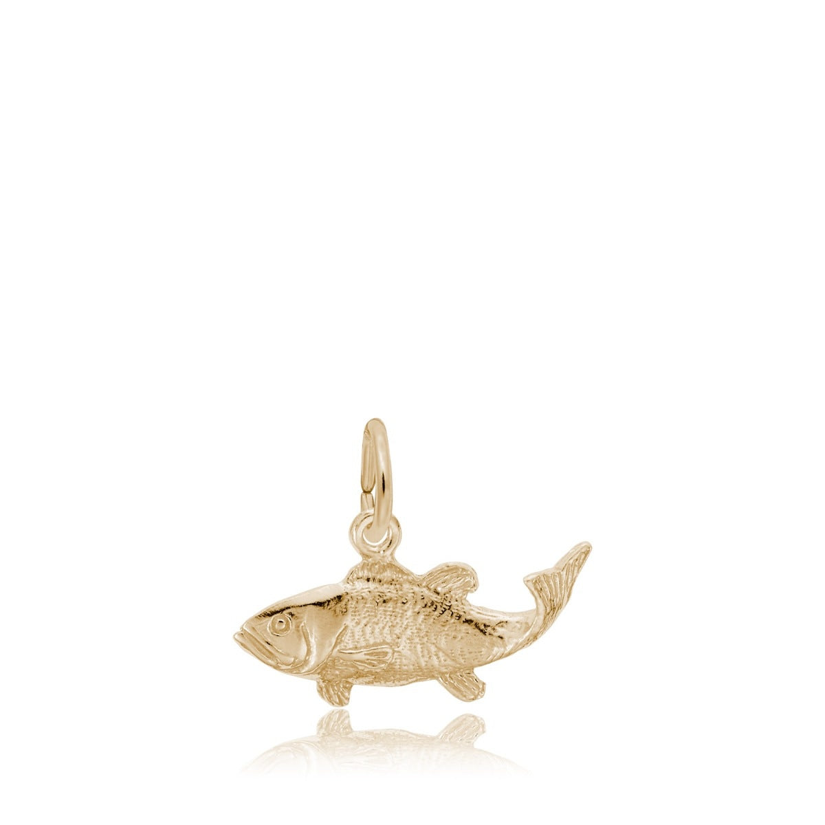 Bass Fish Charm in 14K Yellow Gold