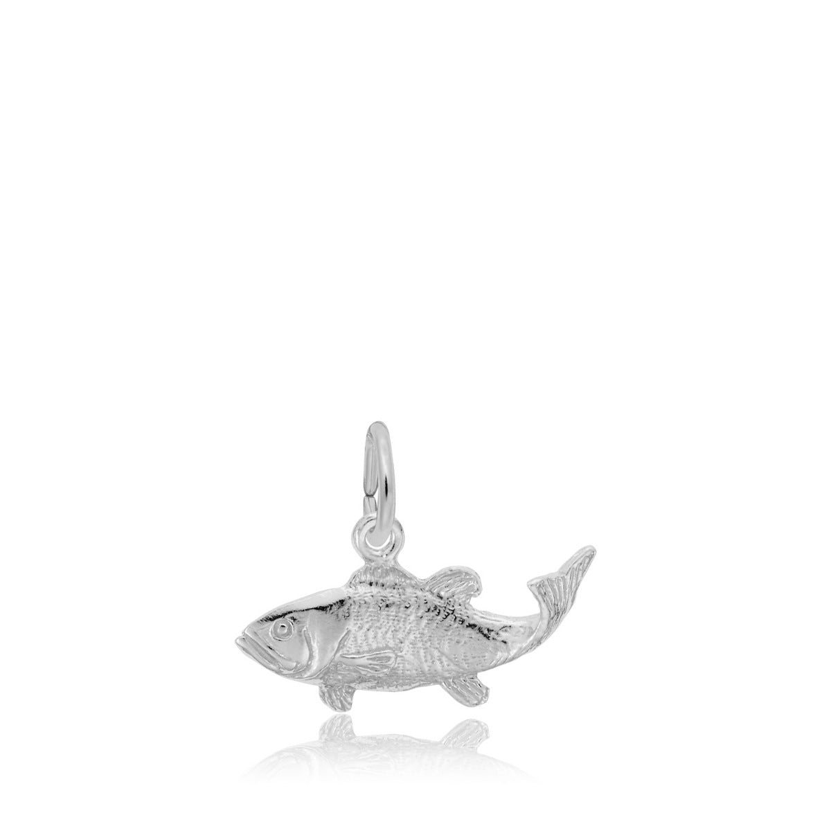 Bass Fish Charm in Sterling Silver