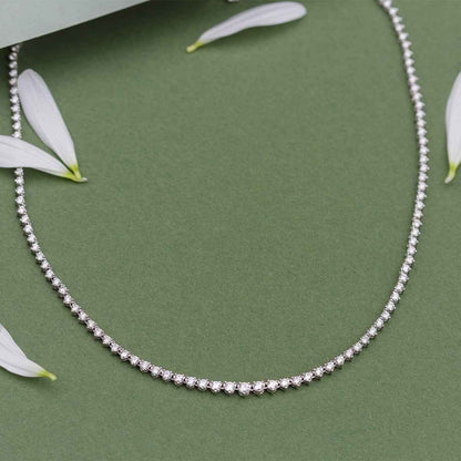 5 ct. tw. Diamond Graduated Riviera Tennis Necklace in 14K White Gold front view