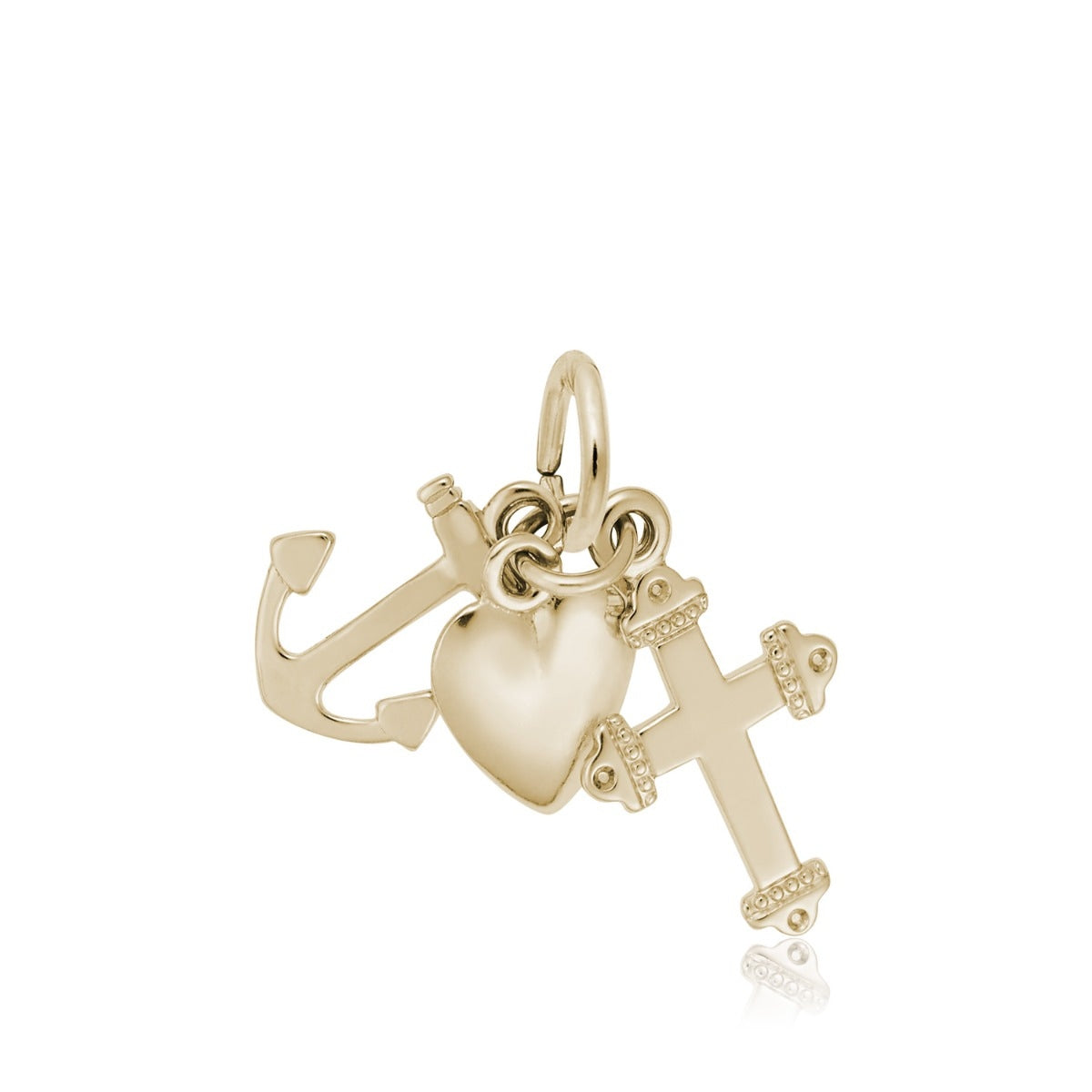 Faith, Hope & Charity Charm in 14K Yellow Gold