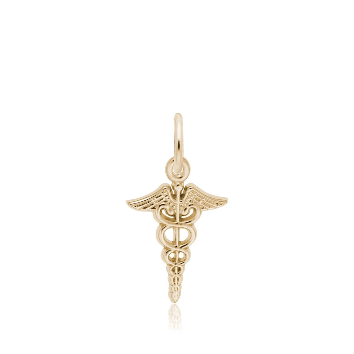 Caduceus Charm in 14K Yellow Gold