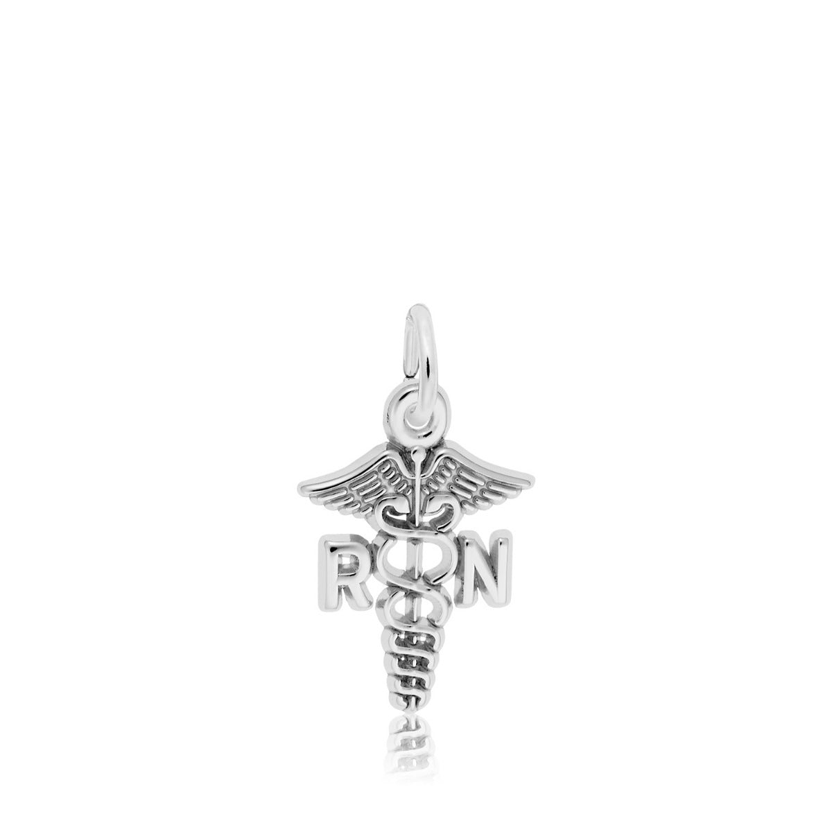 RN Caduceus Charm in Sterling Silver