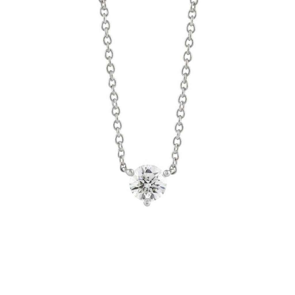 Lightbox Lab-Grown Diamond 1/2ct. Round Solitaire Pendant in 10KT White Gold
