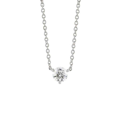 Lightbox Lab-Grown Diamond 1/2ct. Round Solitaire Pendant in 10KT White Gold