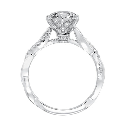 Artcarved Contemporary 1/7 ct. tw. Diamond Twist Semi-Mount Engagement Ring in 10K White Gold side profile