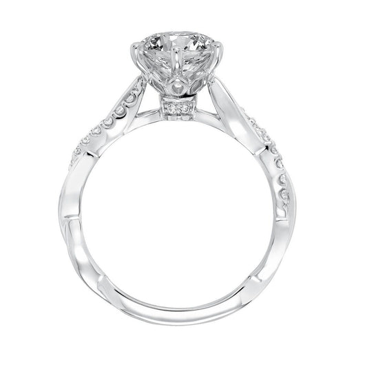 Artcarved Contemporary 1/7 ct. tw. Diamond Twist Semi-Mount Engagement Ring in 10K White Gold side profile